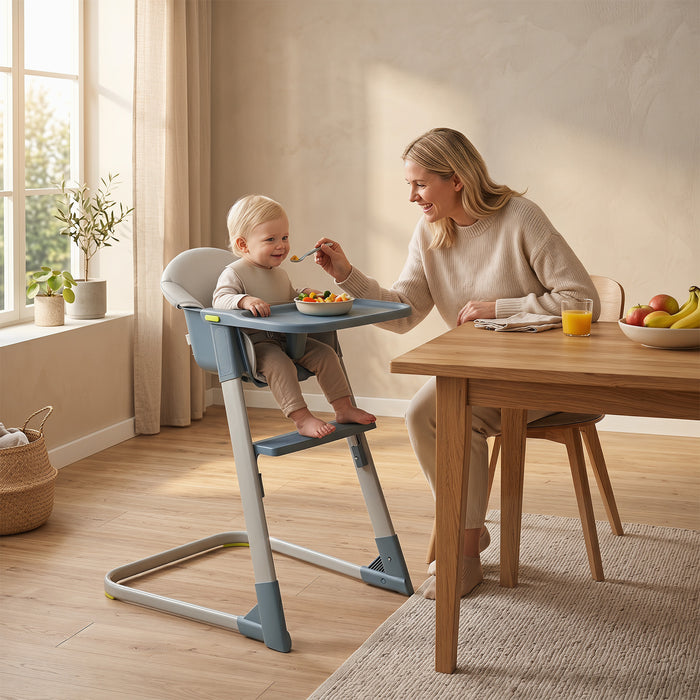 High Chair with Detachable Tray and Waterproof Cushion for 6-36 Months-