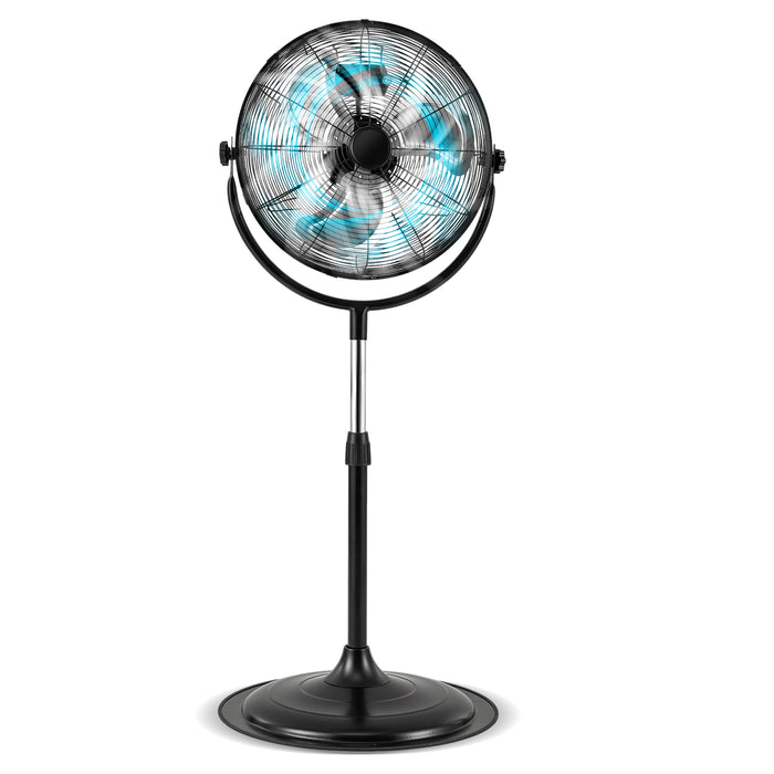 High Velocity Pedestal Fan Industrial Adjustable with 3 Speeds and 360° Tilt-