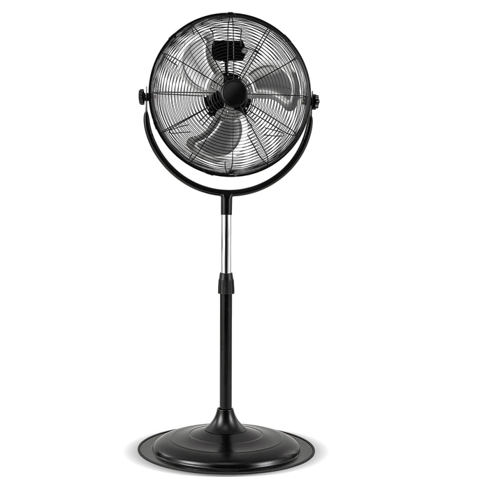 High Velocity Pedestal Fan Industrial Adjustable with 3 Speeds and 360° Tilt-
