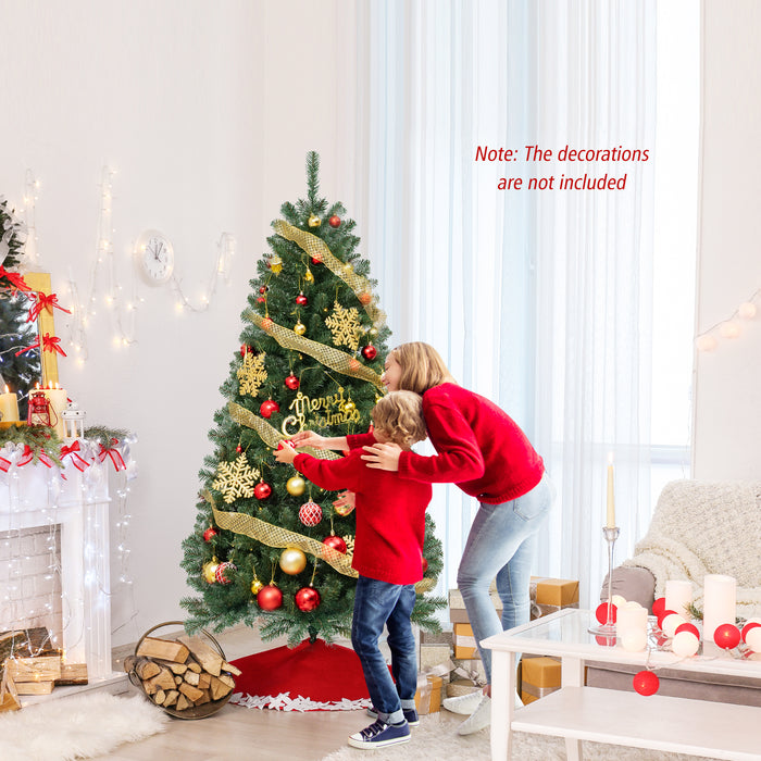 135 cm Hinged Pre-Lit Artificial Christmas Tree with 160 Warm White LED Lights-180 cm