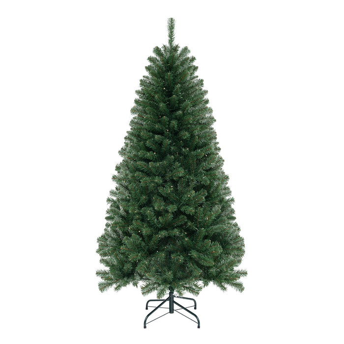 135 cm Hinged Pre-Lit Artificial Christmas Tree with 160 Warm White LED Lights-180 cm