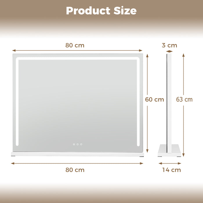 Hollywood Vanity Mirror with Lights and Adjustable Brightness-White