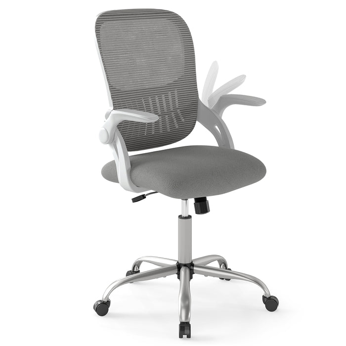Home Office Chair Ergonomic Breathable Mesh Chair with Flip Up Armrests and Back Storage Space-