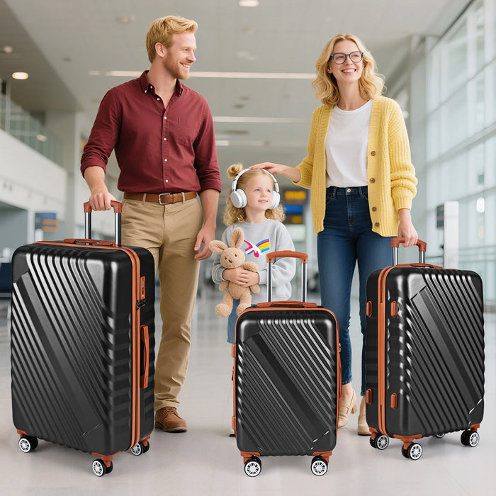 Large/Medium/Small Carry on Suitcase Sets with Premium Wheels and TSA Approved Lock-