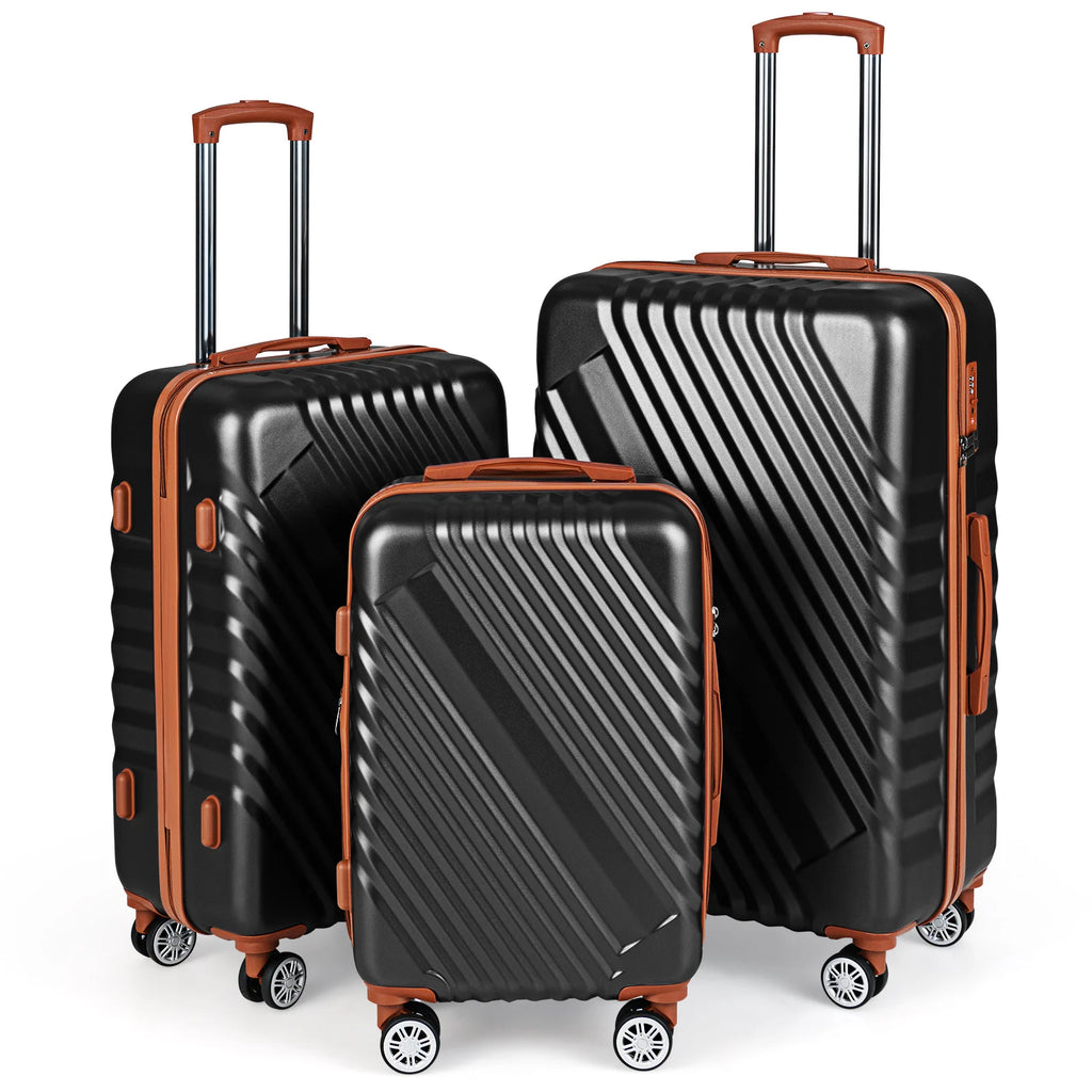 Large/Medium/Small Carry on Suitcase Sets with Premium Wheels and TSA Approved Lock-