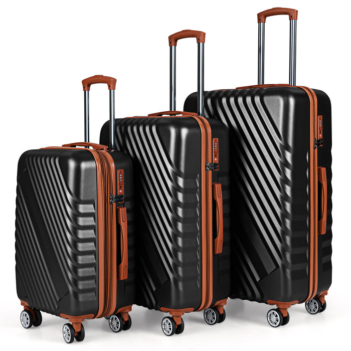 Large/Medium/Small Carry on Suitcase Sets with Premium Wheels and TSA Approved Lock-