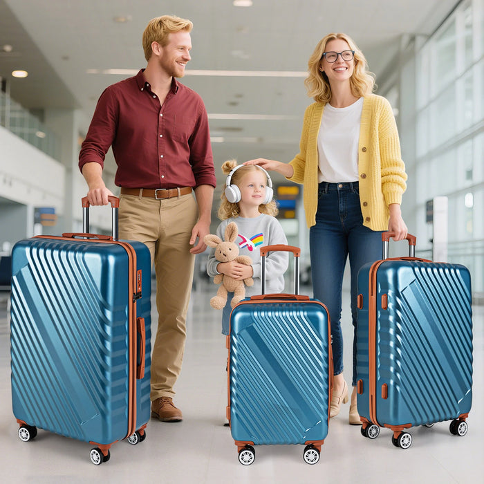 Large/Medium/Small Carry on Suitcase Sets with Premium Wheels and TSA Approved Lock-