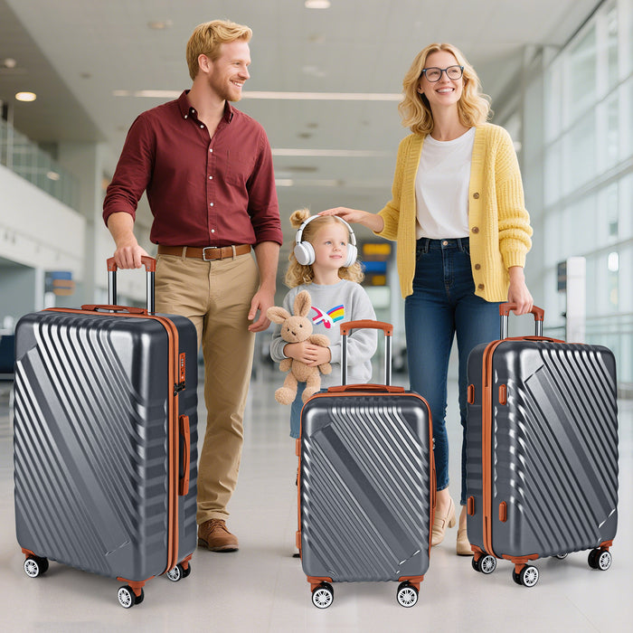 Large/Medium/Small Carry on Suitcase Sets with Premium Wheels and TSA Approved Lock-