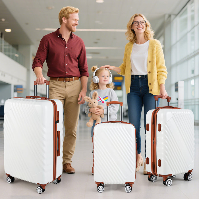 Large/Medium/Small Carry on Suitcase Sets with Premium Wheels and TSA Approved Lock-