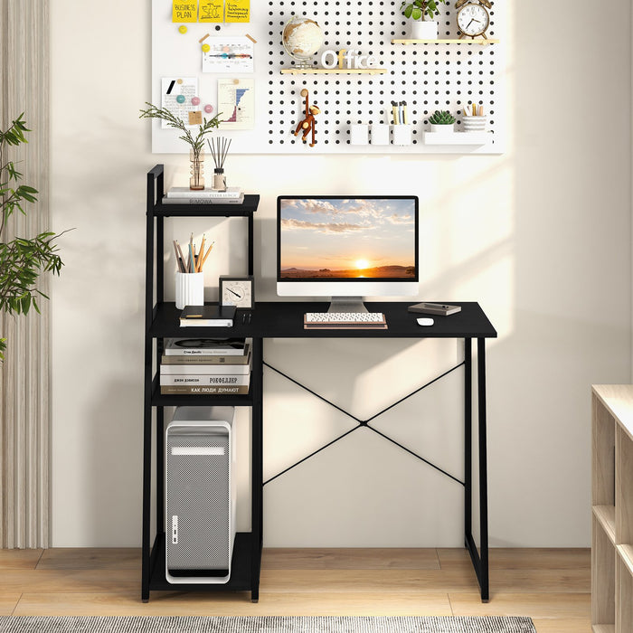 Home Office Desk with Bookshelf and Host Stand-