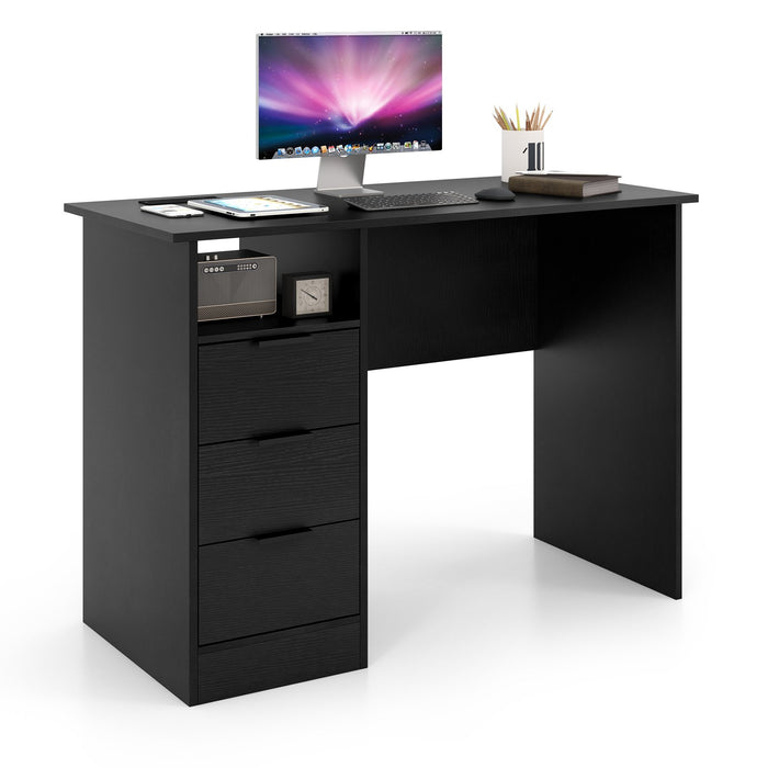 Office Desk with Built-in Power Outlet and 3 Storage Drawers - Ideal Workspace Solution for Home Office Environment - Perfect Solution for Cleaner, Organized Working Space