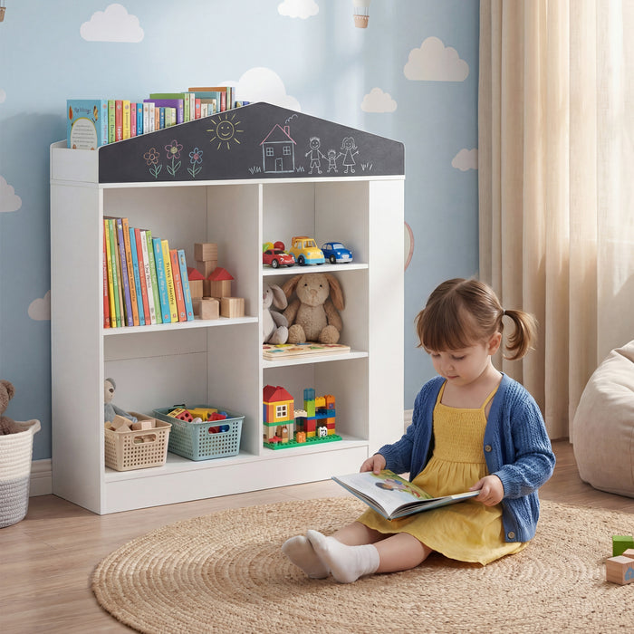 House Shaped Toy Storage Organizer with Compartments and Anti-toppling Kits-
