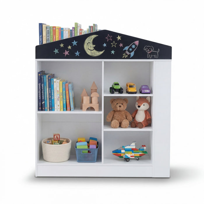 House Shaped Toy Storage Organizer with Compartments and Anti-toppling Kits-