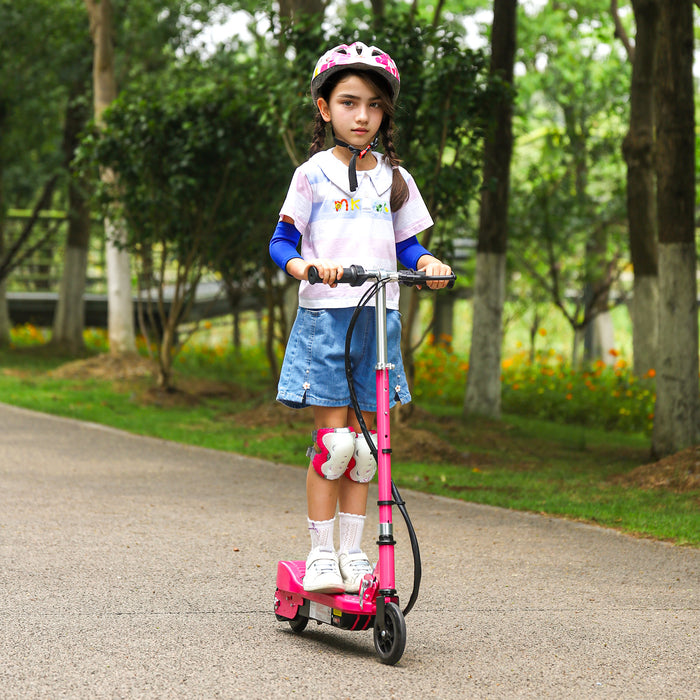 HOMCOM Folding Electric Kids Scooter Ride on Age 7-14, Pink | Aosom UK