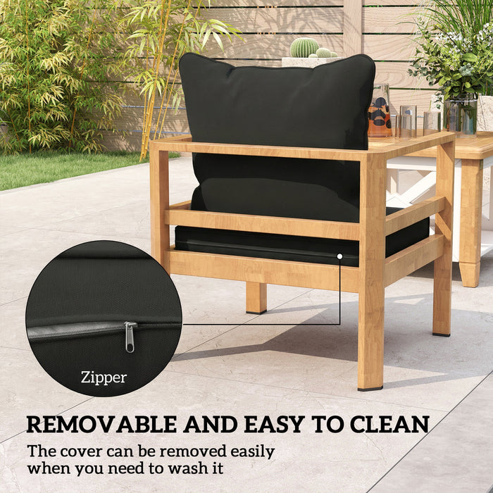 Outsunny Seat and Back Padded Cushion Set, CUSHION ONLY - Black