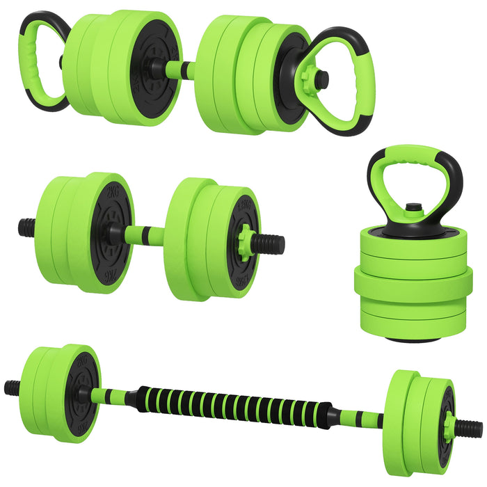 40kg 4-in-1 Adjustable Dumbbells - Converts to Barbell, Kettlebell, Push-Up Stand - Ideal for Full-Body Home Workouts & Strength Training