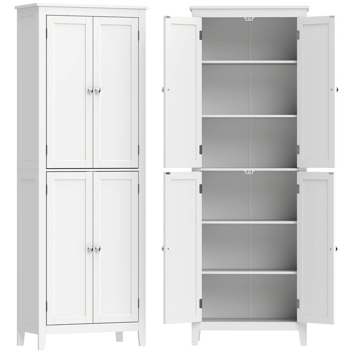 HOMCOM 170 cm Tall Bathroom Storage Cabinet, Freestanding Narrow Bathroom Cabinet with Adjustable Shelves for Laundry Room