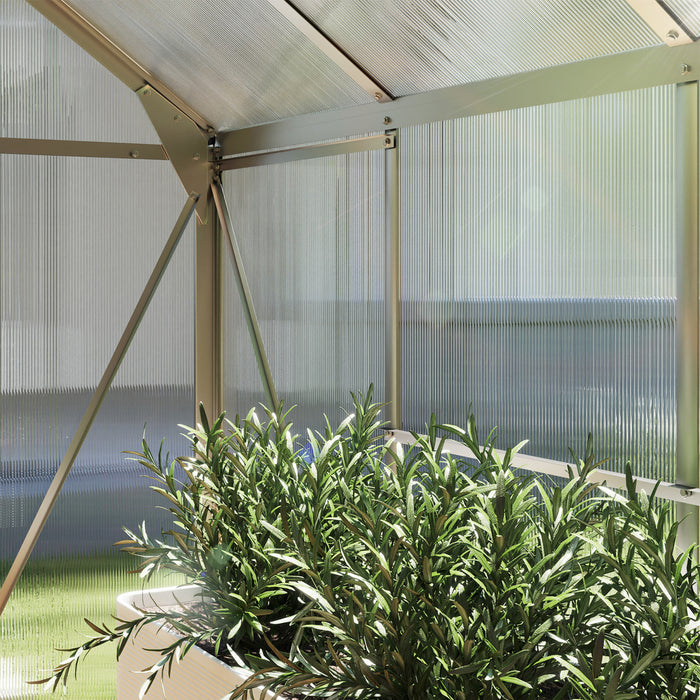 Outsunny 6 x 8ft Walk-In Greenhouse, with Sliding Door - Clear