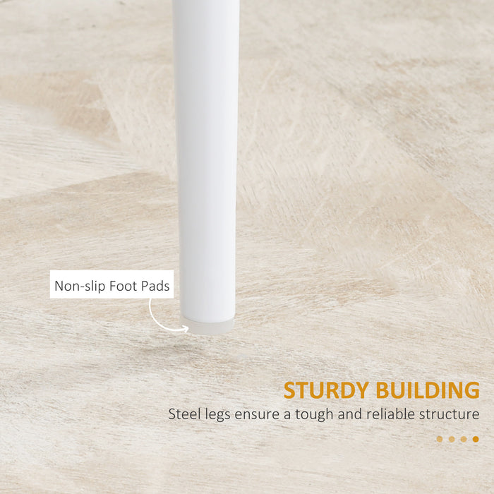 HOMCOM Set of 4 Faux Leather Dining Chairs - White