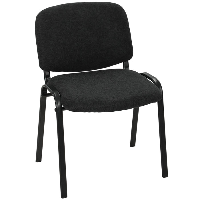 HOMCOM Meeting Chair, Stackable Ergonomic Office Chair with Padded Seat, Curved Backrest for Conference Room, Black