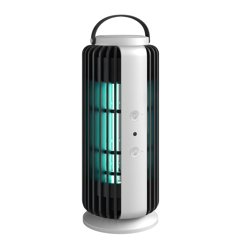 Outsunny Electric Fly Zapper Indoor, Fly Killer with Fan, 365nm LED Light, Auto On Off Sensor, 8 W Bug Zapper with Handle