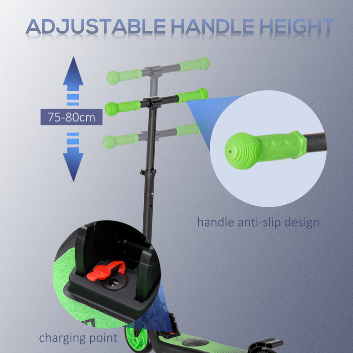 HOMCOM Folding Electric Scooter Adult E Scooter, 120W, with Rear Wheel Brake, 8km/h Maximum Speed, for Ages 6+ Years Old, Green | Aosom UK