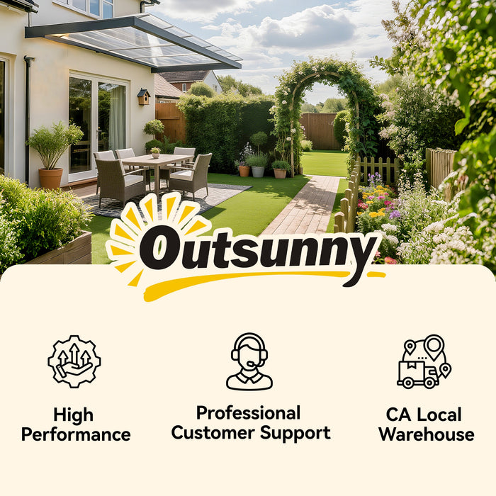 Outsunny Front Door Canopy, Outdoor Awning, Rain Shelter, 303 x 96cm , Clear