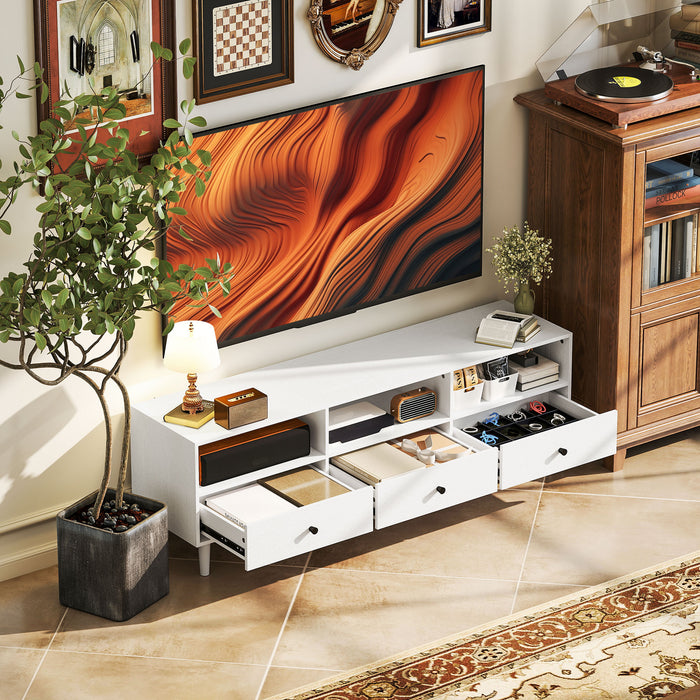 HOMCOM Multi-Storage Minimal TV Stand - White