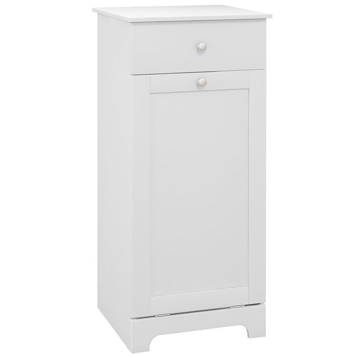 Bathroom Storage Organizer with Built-in Laundry Basket - Foldable Hamper and Drawer Unit for Tidying Washroom Essentials - Space-Saving Solution for Home Laundry Organization