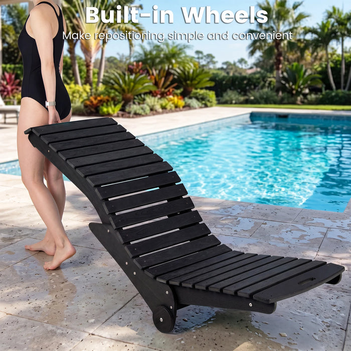 In-Pool Lounge Chair Ergonomic S-Curve HDPE Pool Chaise Lounger with Wheels-