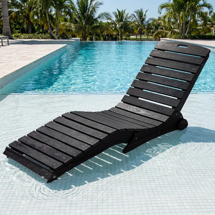 In-Pool Lounge Chair Ergonomic S-Curve HDPE Pool Chaise Lounger with Wheels-