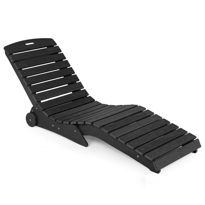 In-Pool Lounge Chair Ergonomic S-Curve HDPE Pool Chaise Lounger with Wheels-