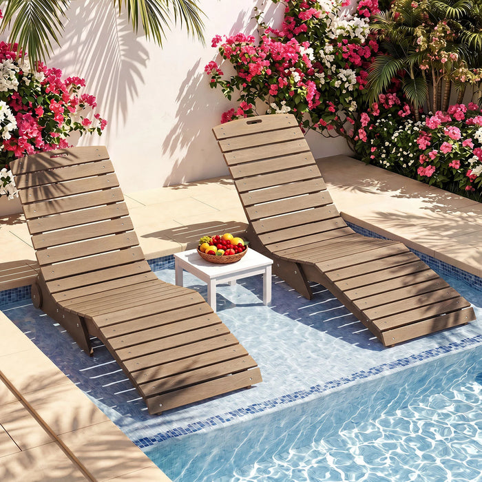 In-Pool Lounge Chair Ergonomic S-Curve HDPE Pool Chaise Lounger with Wheels-
