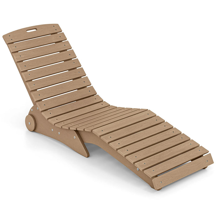 In-Pool Lounge Chair Ergonomic S-Curve HDPE Pool Chaise Lounger with Wheels-