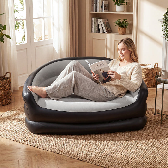 Indoor Air Sofa with Flocked Surface and Repair Patches-