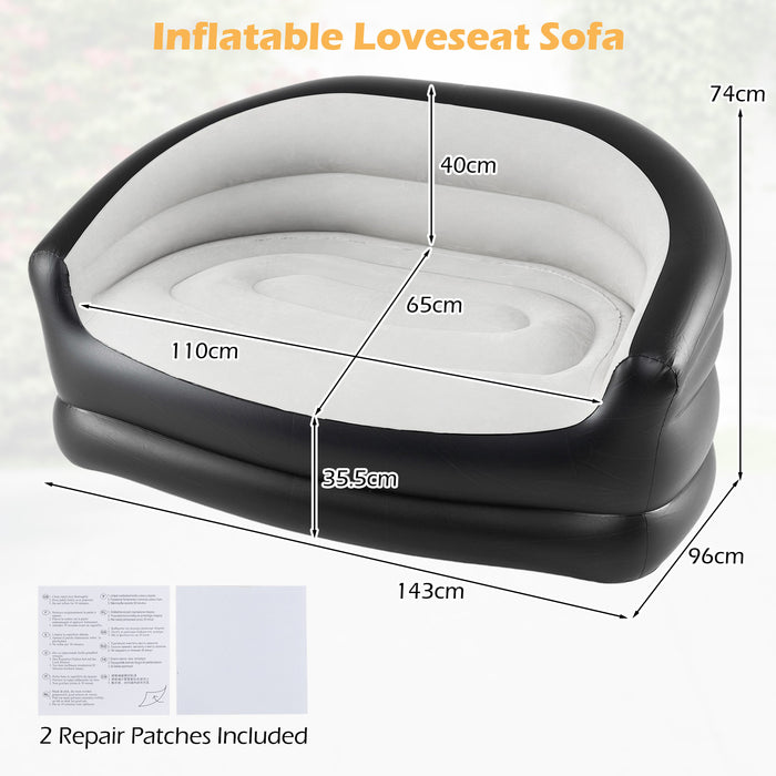 Indoor Air Sofa with Flocked Surface and Repair Patches-