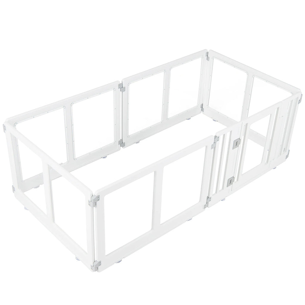 Indoor Outdoor Transparent Puppy Play Pen Pet Fence for Small to Medium Dogs-
