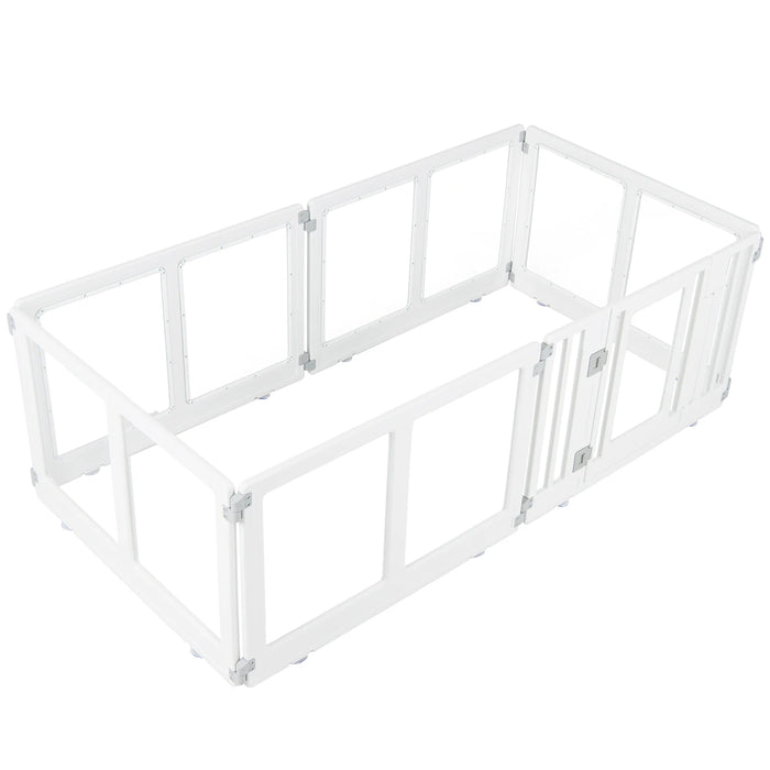 Indoor Outdoor Transparent Puppy Play Pen Pet Fence for Small to Medium Dogs-