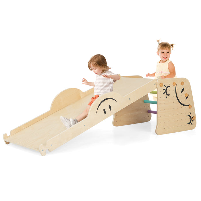 Wooden Climber Set - Indoor Climbing Toys with Step Stool for Kids - Fun, Exercise and Adventure for Children