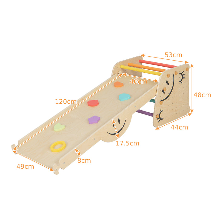 Wooden Climber Set - Indoor Climbing Toys with Step Stool for Kids - Fun, Exercise and Adventure for Children