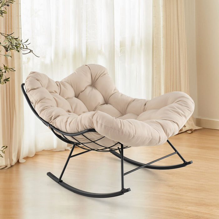 Indoor Outdoor Rocking Chair Oversized Egg Papasan Chair-