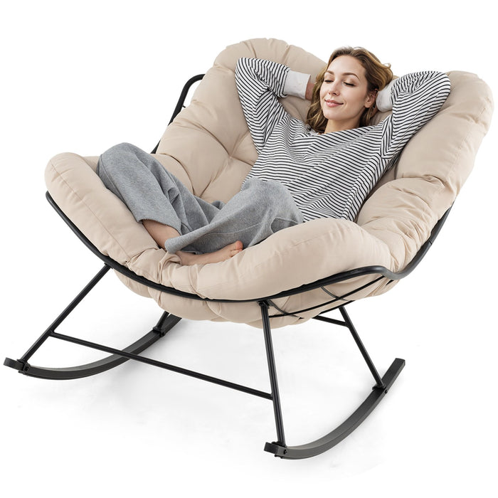 Indoor Outdoor Rocking Chair Oversized Egg Papasan Chair-