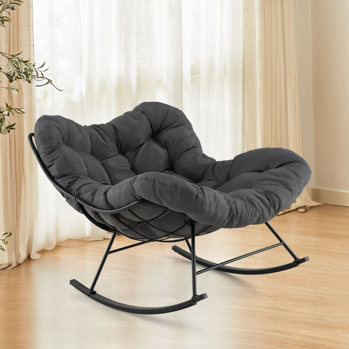 Indoor Outdoor Rocking Chair Oversized Egg Papasan Chair-