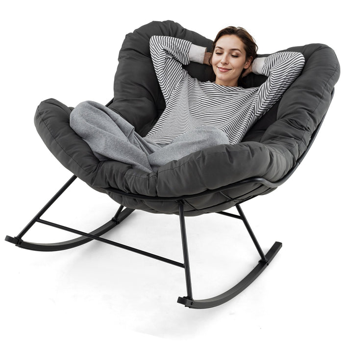 Indoor Outdoor Rocking Chair Oversized Egg Papasan Chair-