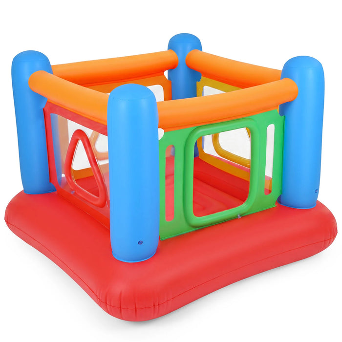 Inflatable Bounce House for Kids with Transparent Side Walls and Square/Triangle Openings-