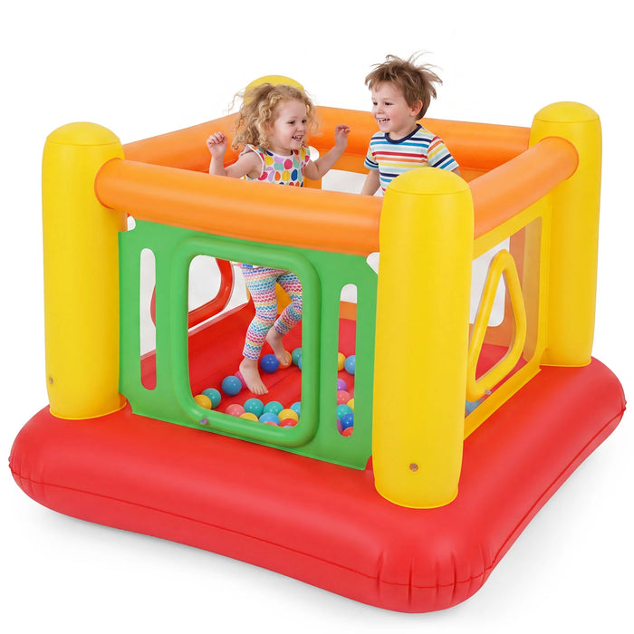 Inflatable Bounce House for Kids with Transparent Side Walls and Square/Triangle Openings-
