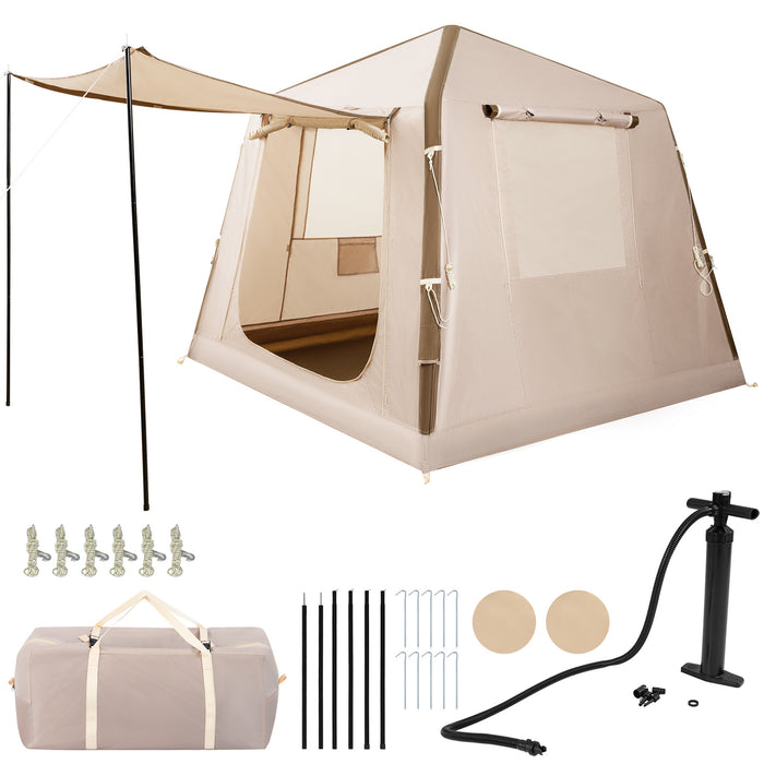 Inflatable Camping Tent for 2-4 Person with Pump and Carry Bag Easy Setup-