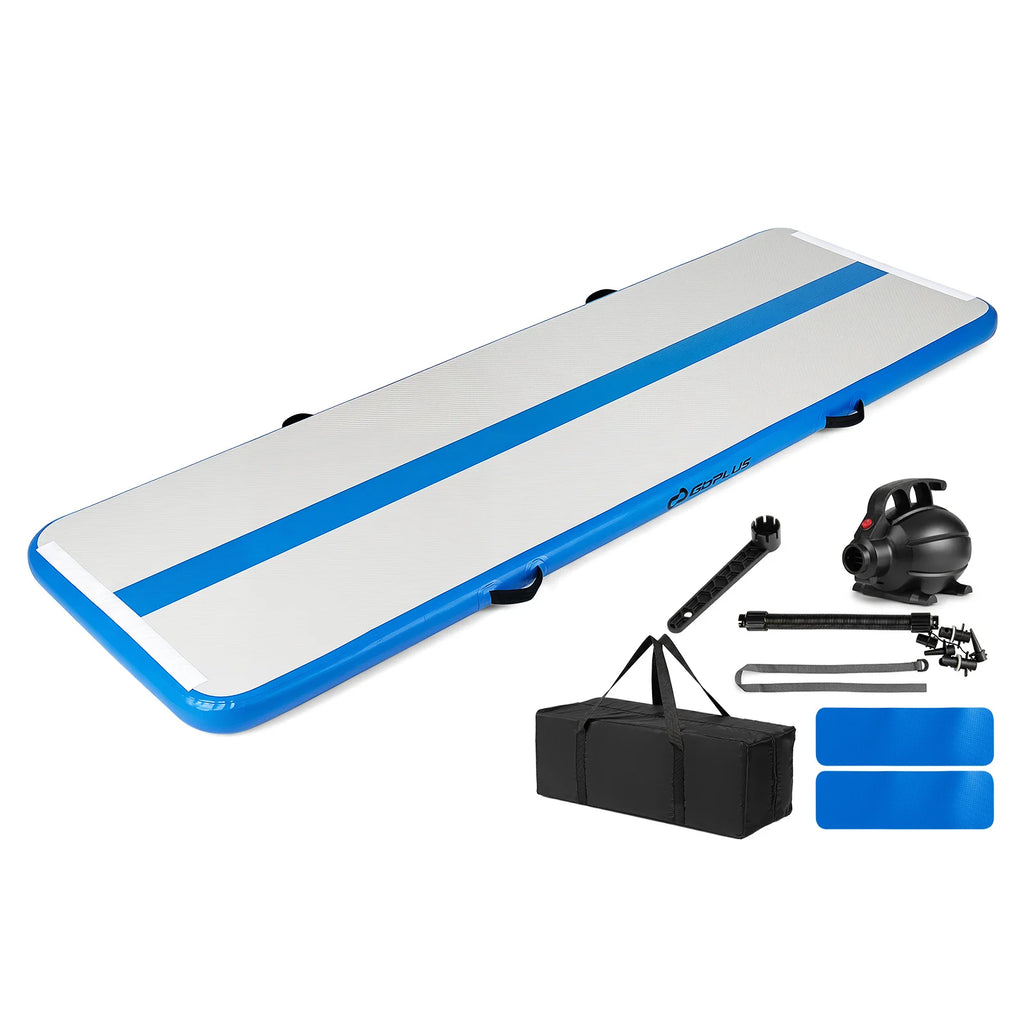 Inflatable Gymnastic Mat Portable Tumbling Mat with Electric Air Pump-