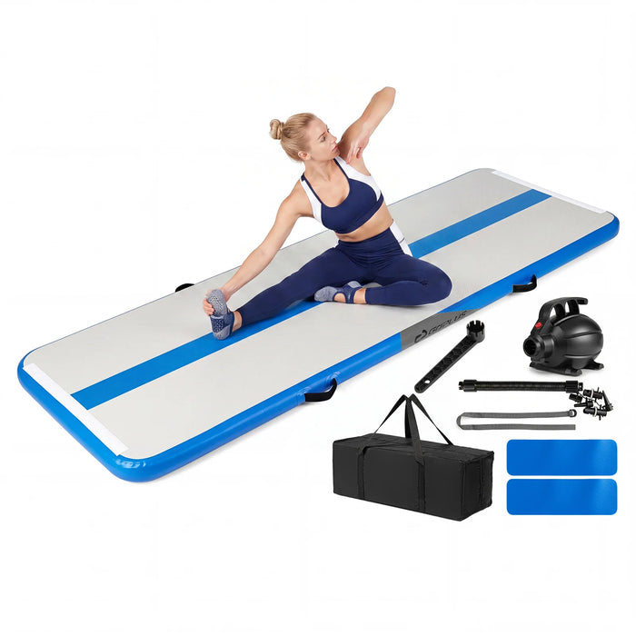 Inflatable Gymnastic Mat Portable Tumbling Mat with Electric Air Pump-