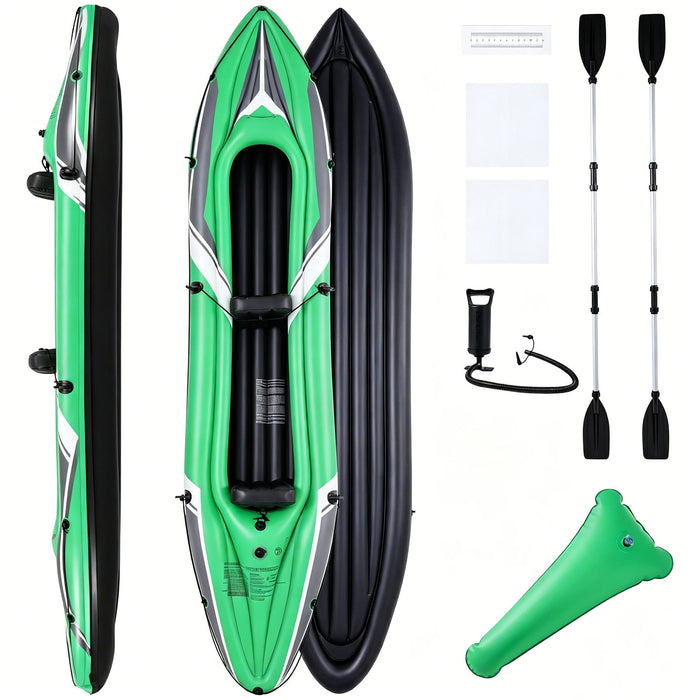 Inflatable Kayak 2 Person with Aluminum Paddles and Hand Pump-